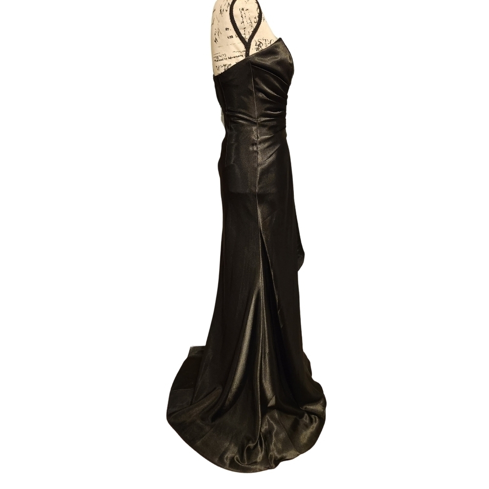Cinderella Divine Black Strapless Evening Gown - Picture 3 of 8